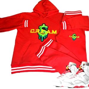 Red CREAM Two Piece Hooded Swaesuit